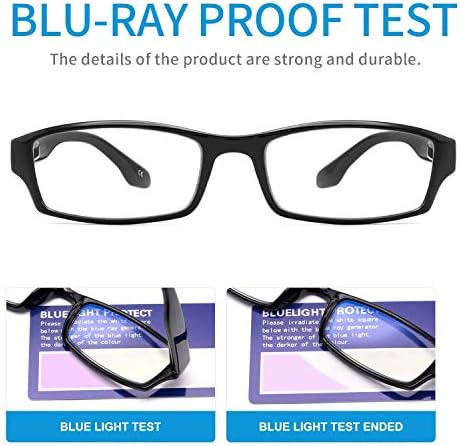 Yulukı 5 Paket okuma gözlüğü mavi ışık engelleme Erkekler Kadınlar için, Hafif Bilgisayar Okuyucular Bahar Menteşeleri,