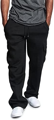 Kargo Sweatpants Erkekler için Ağır Polar Ter Pantolon Erkek dökümlü pantolon Joggers Cepler ile