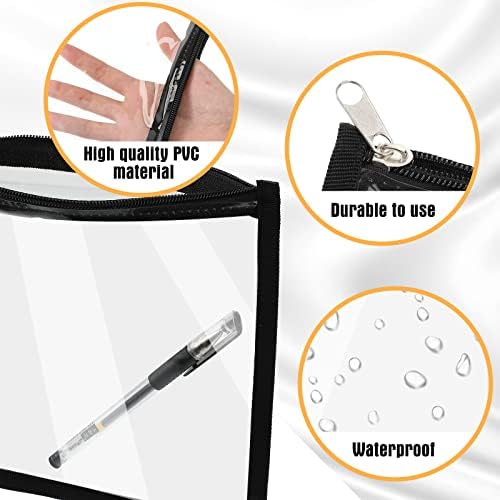 12 Adet Temizle Fermuar Torbalar Çok Amaçlı PVC Su Geçirmez Kılıfı Multisize Kozmetik Çantası Temizle Makyaj Çantaları
