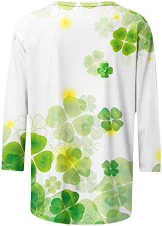 Aziz Patrick Günü Gömlek Kadınlar için 3/4 Kollu Aziz Patrick Günü Cüceler Üstleri Grafik Tees Crewneck Kazak Moda