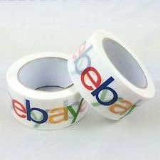 eBay Logo Marka BOPP Ambalaj Nakliye Bandı 2 x 75 Yard x 2Mil (2'li paket)