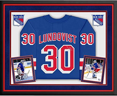 Henrik Lundqvist New York Rangers Deluxe Çerçeveli İmzalı Mavi Fanatikler Ayrılıkçı Forması-İmzalı NHL Formaları