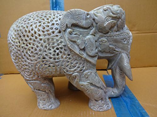 oyma sabuntaşı fil figürleri gövde kaya heykelleri koleksiyon 8X12 İnç