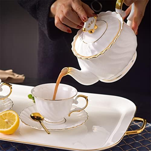 GRETD Kemik Çini Kahve Seti Öğleden Sonra çay seti Küçük Lüks çay bardağı Eve Taşınma Hediyeleri (Renk: A)
