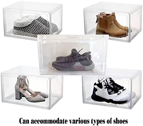Pooızsdzzz Ayakkabı Kutusu,6'lı Set, Şeffaf Kapılı İstiflenebilir Plastik Ayakkabı Kutusu,Ayakkabı Saklama Kutusu