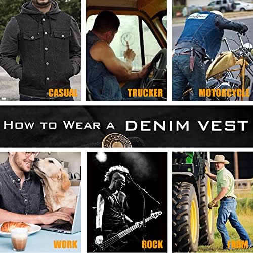 RongYue kot yelek Ceket Erkekler için Moda Sıkı Kamyon Şoförü Kolsuz Jean Giyim