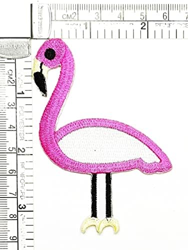 Kleenplus Pembe Flamingo Kuş Hayvan Karikatür Çocuk Çocuk Yama İşlemeli Demir On Rozeti Dikmek Yama Giysi Nakış Aplike