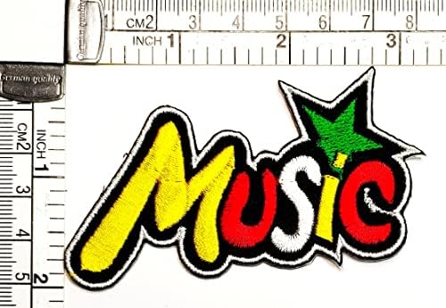 Kleenplus 3 adet. Müzik İşlemeli Yamalar üzerinde Demir Dikmek Sevimli Kelime Harfler Konser Müzik Karikatür Moda