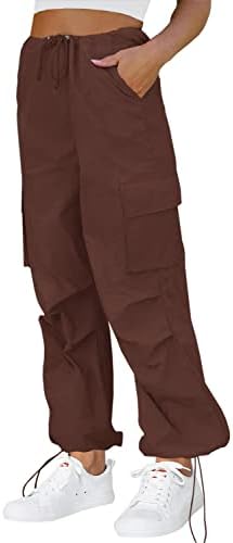 ReachMe Bayan Baggy Yüksek Belli Kargo cepli pantolon y2k Düz Geniş Bacak Taktik Paraşüt Pantolon