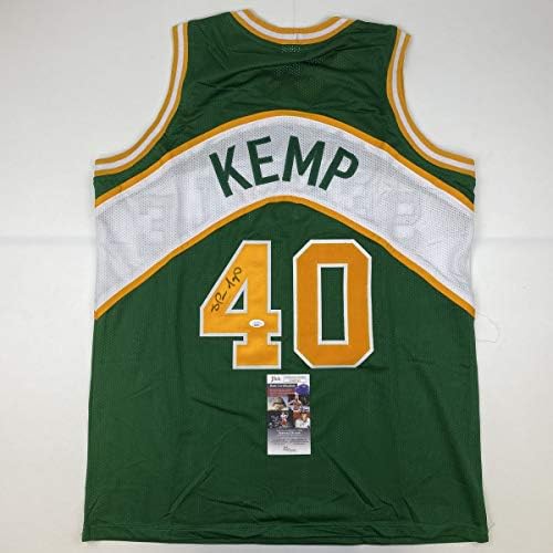 İmzalı / İmzalı Shawn Kemp Seattle Yeşil Basketbol Forması JSA COA