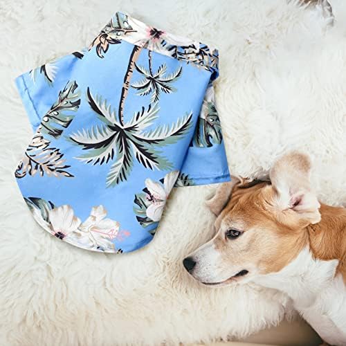 Küçük Köpek Kazak Polar Pet Yaz Hawaii Çiçek Köpek Hawaii Baskılı Pet T Shirt Nefes Giyim Köpek Gömlek Kazak Küçük