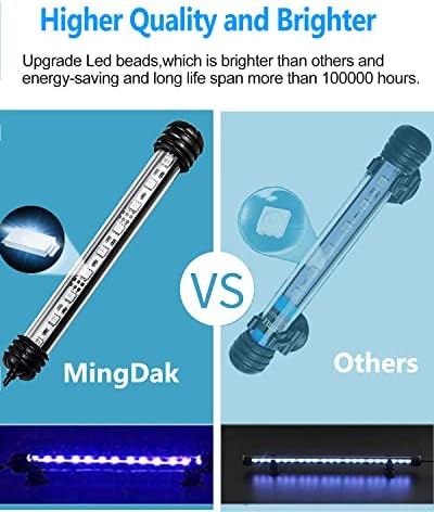 MingDak Balık akvaryum tankı ışığı-Zamanlayıcı Otomatik açma/Kapama,Kablosuz Uzaktan kumanda,RGB renkli değiştirme,