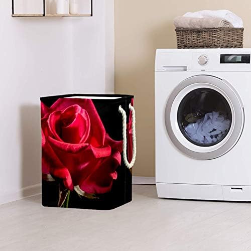 19.3 Bağlantısız çamaşır sepeti Kirli Giysiler Sepet Katlanabilir Ev Kreş Üniversite Daire Ofis Kırmızı Gül Çiçek