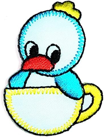 Kleenplus 3 adet. Mini Kahve Fincanı Sevimli Ördek Mavi Yama El Sanatları Sanat Dikiş Tamir Karikatür İşlemeli Demir