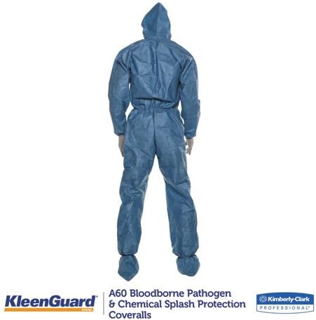 Kimberly-Clark 45094 A60 Kan ve Kimyasal Sıçramaya Karşı Koruma Tulumları, X-large, Mavi, 24 / Karton