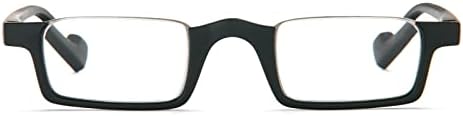 KoKoBın Yarım okuma gözlüğü, yarım lens okuma gözlüğü Kare Moda Okuyucular Erkekler ve Kadınlar için, Siyah 2.50