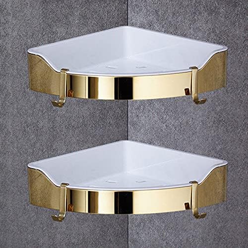 Köşe Raf Altın Paslanmaz Çelik Banyo Rafları Krom Duvara Monte duş rafı Raf Banyo Aksesuarları altın iki katmanlı