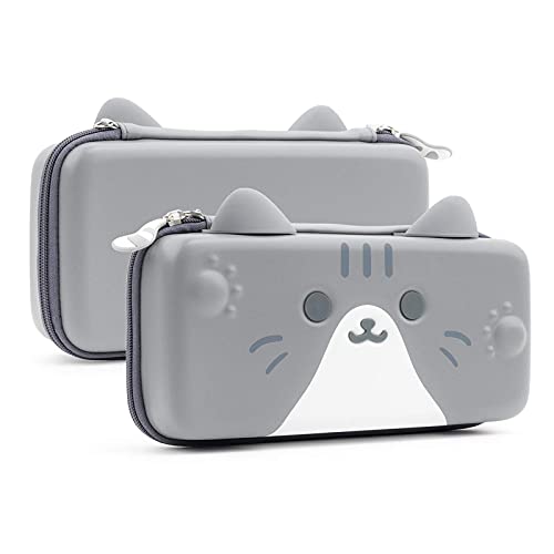 GeekShare Kedi Kulakları Taşıma Çantası Nintendo Switch/Switch OLED ile Uyumlu - Taşınabilir Hardshell İnce Seyahat