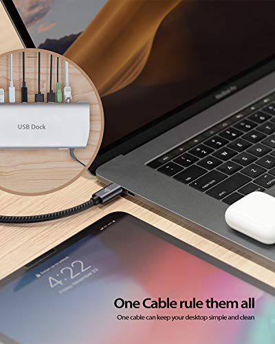 Faracent USB Tip C Uzatma Kablosu, (10FT/3M) USB 3.1 (5gbps) Erkek Kadın Genişletici Örgülü Veri Kablosu MacBook M2
