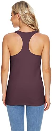TAİPOVE Pamuk Atletik Tankı Yoga Üstleri koşu tişörtü w Dahili Sutyen Kadınlar için Salonu Strappy Aktif Giyim 2 paket