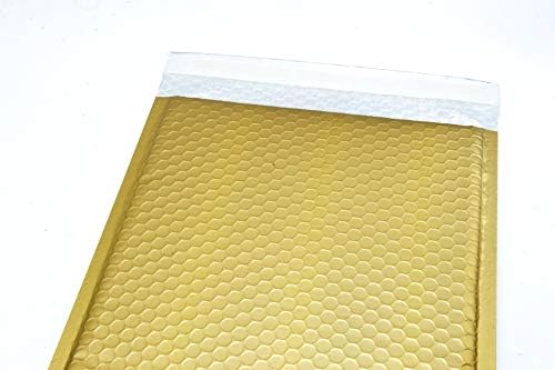 ProLine Mat Metalik Altın Kabarcık Dolgulu Postalar Ekstra Geniş 0 6.5x10 İnç Kendinden Contalı Dolgulu Zarflar (10)