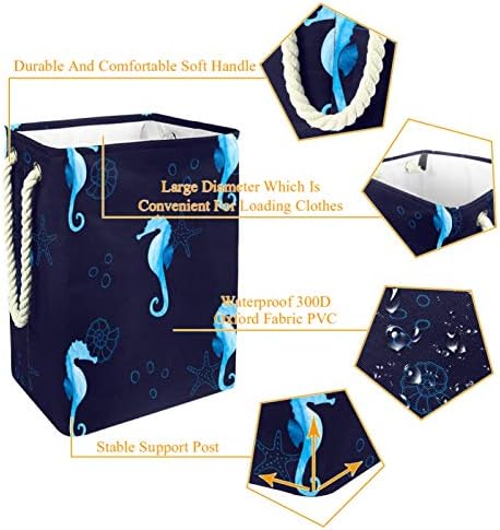 DEYYA Lacivert Deniz Deniz Atı Denizyıldızı çamaşır sepetleri Sepet Uzun Boylu Sağlam Katlanabilir Yetişkin Çocuklar