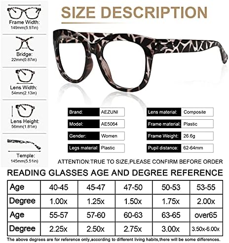 AEZUNI boy Bifokal okuma gözlüğü kadın büyük çerçeve mavi ışık okuyucular 1.0 1.25 1.5 1.75 2.0 2.25 2.5 2.75 3.0