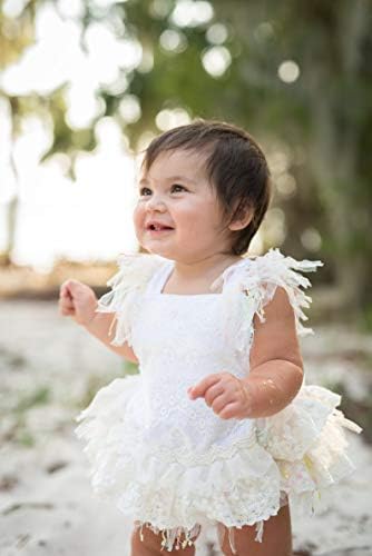Yenidoğan Bebek Bebek Kız Romper Bodysuit Tulum Kıyafetler Dantel Romper Fırfır Kolsuz Backless Tutu Elbise Elbise