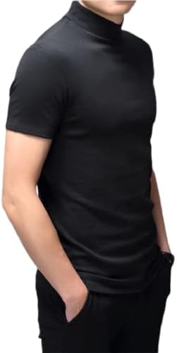 Erkek moda Sahte Balıkçı Yaka T - Shirt Uzun kollu kazak Kazak Temel Tasarlanmış Fanila Slim Fit üst