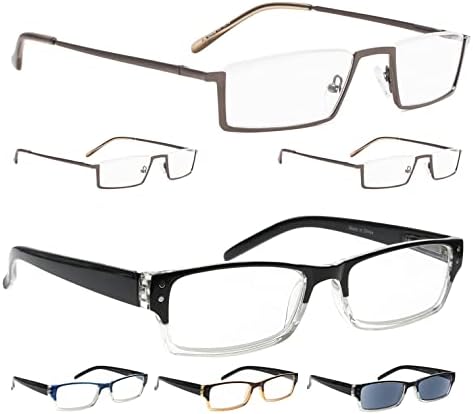 LUR 3 Paket Yarım jant Metal okuma gözlüğü + 4 Paket Klasik okuma gözlüğü(Toplam 7 Çift Okuyucu +1.25)