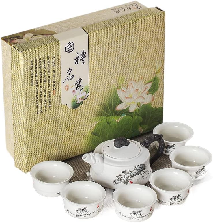 Çin Kung Fu 7 adet çay takımları Seramik Taşınabilir Porselen Servis Gaiwan çay fincanları Çay Töreni Demlik Hediye