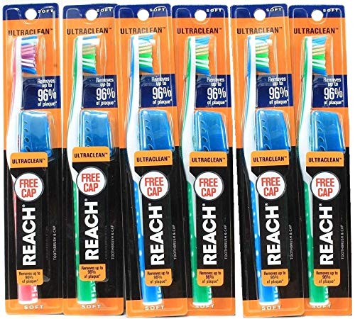 Kapaklı Ultra Temiz Orta Boy Diş Fırçasına Ulaşın, Renkler Değişebilir (6 Diş Fırçası Paketi)