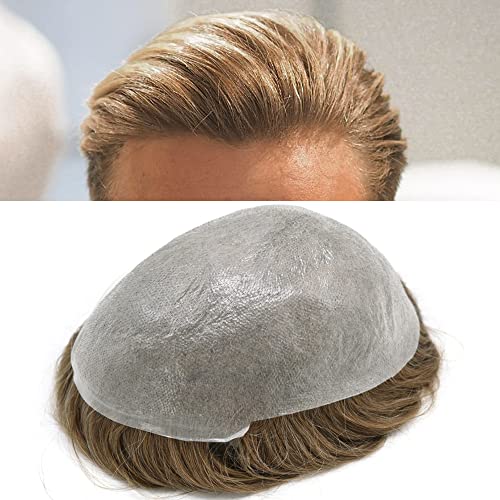 Erkek peruk insan saçı değiştirme sistemi 0.04 mm-0.06 mm Ultra ince deri Erkek saç parçaları Erkek Saç üniteleri
