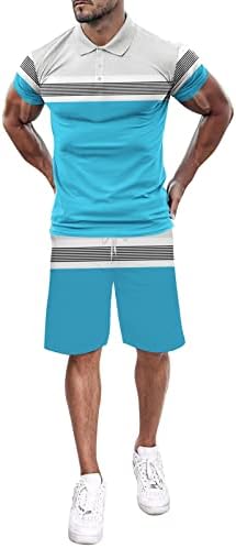 Erkek Yaz Rahat Şort Setleri Crewneck Temel Spor Gömlek ve Kısa Kıyafetler 3d Baskı Düzenli Fit 2 Parça Kıyafetler