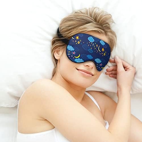 Gece Gökyüzü Arka Plan Uyku Göz Maskesi göz bandı Ayarlanabilir Kayış ile Körü Körüne Uçak Seyahat için