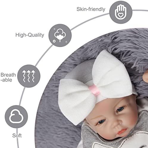AQOKKA Yenidoğan Hastane Şapka Bebek Bebek Şapka Kap Büyük Yay ile Yumuşak Sevimli Düğüm Kreş Bere
