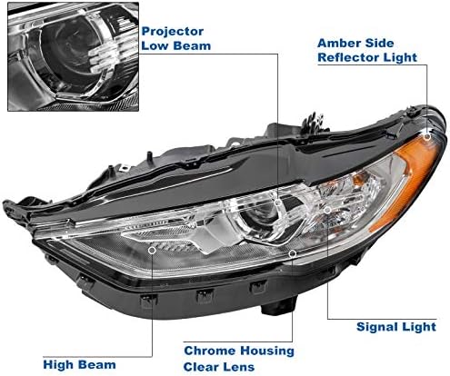 ZMAUTOPARTS Halojen Projektör Farlar Farlar Krom ile Uyumlu 2017-2020 Ford Fusion