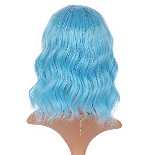 eNilecor peruk, kadınlar için kısa renkli peruk Bob peruk (Sarışın ve mavi)