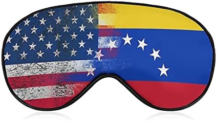 Amerikan ve Venezuela Bayrağı Yumuşak Göz Maskesi Kapak Etkili Gölgeleme Körü Körüne Konfor Uyku Maskesi Elastik Ayarlanabilir