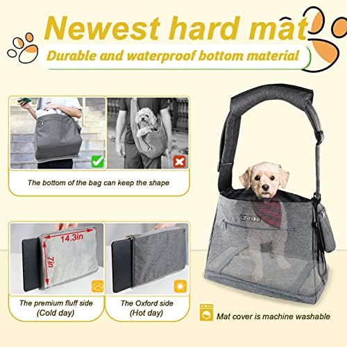 Petskd Pet askılı taşıyıcı Çanta, 5-12 lbs Küçük Orta Köpekler Kediler için Uygun askılı taşıyıcı Çanta Sert Tabanlı