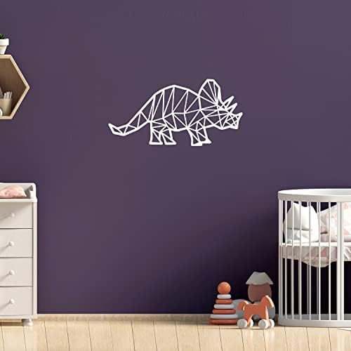 Vinil Duvar Sanatı Çıkartması-Triceratops-17 x 34 - Bebekler için Trendy Komik Güzel Grafik Dinozorlar Tasarım Çıkartması
