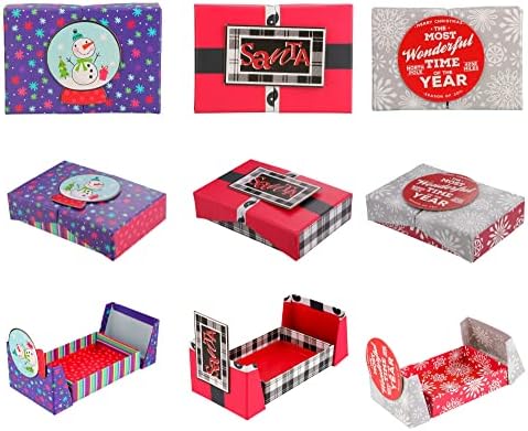 Beşinci Ave Kraft Noel Hediyesi Kart Tutucu Kutuları, Çift Kapılı (6'lı Set)