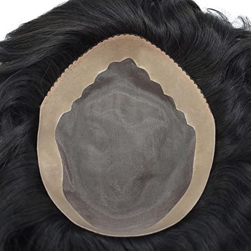 Erkek Peruk insan saçı Değiştirme Sistemi Ince Mono Erkek saç parçası Dayanıklı Poli Cilt NPU Etrafında Peruk Saç