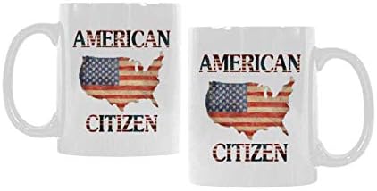 Yeni Amerikan Vatandaşı Kupa - Komik 11 Oz Beyaz Seramik Amerikan Vatandaşı Kahve Kupa - ABD Vatandaşlık Bayrağı Kahve