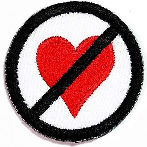 ONCEX Boyutu Küçük hayır! Aşk Yamalar Moda Kırmızı Kalp bastırmak kişinin Duygu Çocuklar Karikatür Yama İşlemeli Aplike