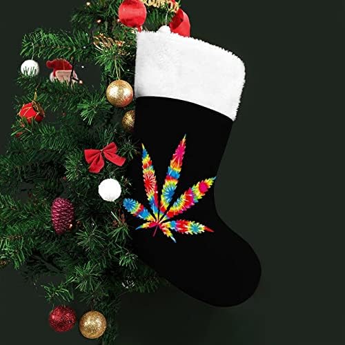 Kravat Boyalı Ot Yaprak Kişiselleştirilmiş Noel Çorap Ev Noel Ağacı Şömine Asılı Süslemeleri