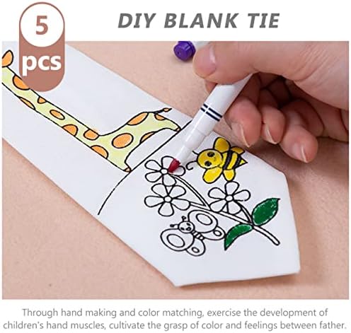 STOBOK 20 pcs Hediyeler Sanat Oyuncak Dolum Kravat Çocuk Boyun El Yapımı Doldurmak için Oyuncak Beyaz Boş Kravat Kravatlar