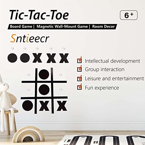 Çocuklar için Sntieecr Manyetik Duvar Tic Tac Toe Oyunu, Duvar için Metal Montajlı Tic Tac Toe Dekoru, Oyun Odası,