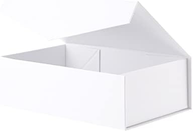 BLK & WH Hediye Kutusu 9.5x5.5x2.9 inç, Kapaklı Hediye Kutusu, Beyaz Hediye Kutusu, Nedime Önerisi Kutusu, Manyetik