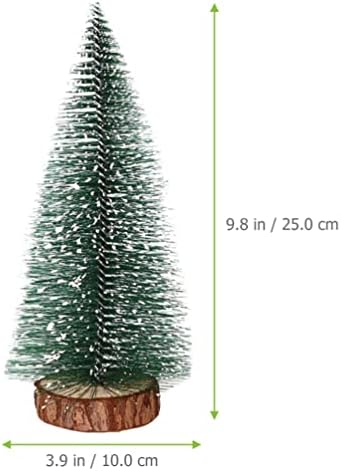 INOOMP 3 adet Kar Don Noel Ağacı Mini Masaüstü Noel Ağacı Çam Ağaçları Sisal Ağacı Minyatür Noel Partisi Masa Centerpieces